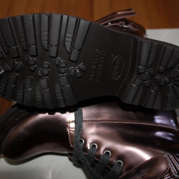 BRUNELLO CUCINELLI WOMEN'S METALLIC COPPER BOOTS - Picture 4 of 5